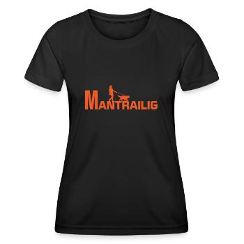 Mantrailing Silhouette Suchhund Hundeliebhaber - Frauen Funktions-T-Shirt - Schwarz - Vorne - AI Model Female 172 light (172cm)