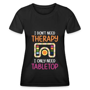 Joueur de plateau de jeu de société Personnage Nerd - T-shirt sport Femme - noir - Devant - AI Model Female 172 light (172cm)