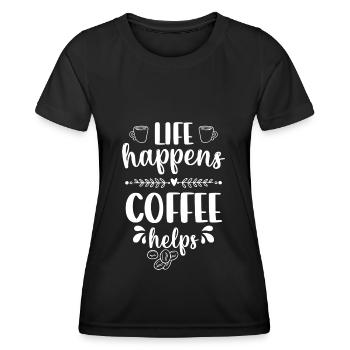 Barista Cafe Bartender Travail - T-shirt sport Femme - noir - Devant - AI Model Female 172 light (172cm)