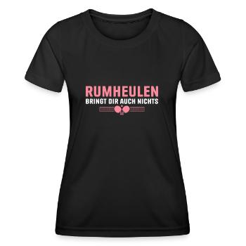 Tischtennisspielerin Rumheulen Tischtennis - Frauen Funktions-T-Shirt - Schwarz - Vorne - AI Model Female 172 light (172cm)