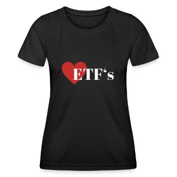 I Love ETF Index Fund Savings Investment - Women's Functional T-Shirt - black - Front - AI Model Female 172 light (172cm)