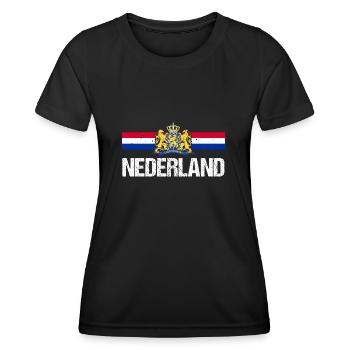 Pays-Bas Pays-Bas - T-shirt sport Femme - noir - Devant - AI Model Female 172 light (172cm)