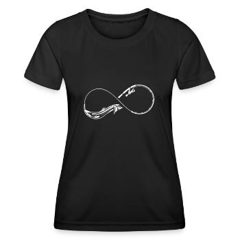 Angeln Fischen Unendlichkeit - Frauen Funktions-T-Shirt - Schwarz - Vorne - AI Model Female 172 light (172cm)
