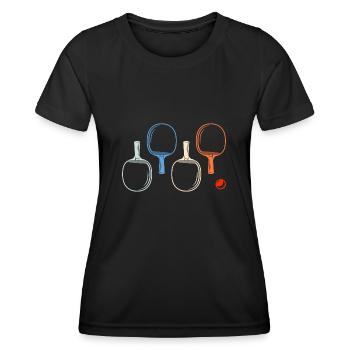 Rétro ping pong joueur de ping-pong - T-shirt sport Femme - noir - Devant - AI Model Female 172 light (172cm)