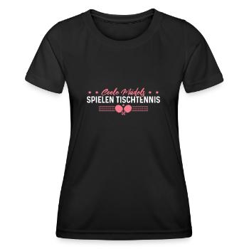 Tischtennisspielerin Mädels spielen Tischtennis - Frauen Funktions-T-Shirt - Schwarz - Vorne - AI Model Female 172 light (172cm)