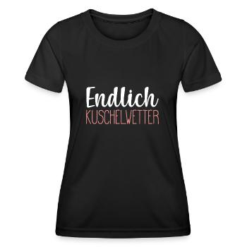 Herbst- Endlich Kuschelwetter Geschenk - Frauen Funktions-T-Shirt - Schwarz - Vorne - AI Model Female 172 light (172cm)