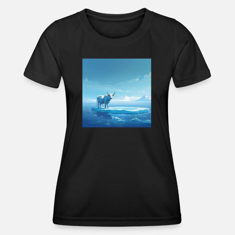 Cow on the ice - Women's Functional T-Shirt - black