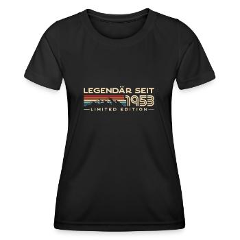 Legendär seit 1953 Jahrgang 70 Geburtstag - Frauen Funktions-T-Shirt - Schwarz - Vorne - AI Model Female 172 light (172cm)