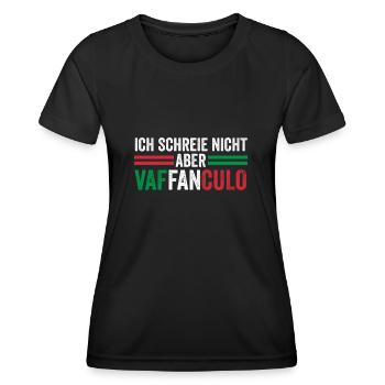 Italien Italiener Vaffanculo - Frauen Funktions-T-Shirt - Schwarz - Vorne - AI Model Female 172 light (172cm)
