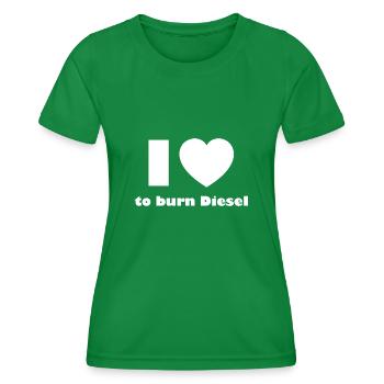 Autofahrer Liebe - Frauen Funktions-T-Shirt - Kelly Green - Vorne - AI Model Female 172 dark (172cm)