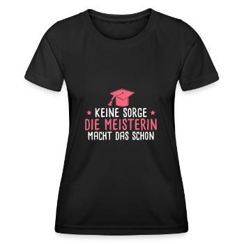 Meisterprüfung Handwerkerin Meisterin Geschenk - Frauen Funktions-T-Shirt - Schwarz - Vorne - AI Model Female 172 light (172cm)