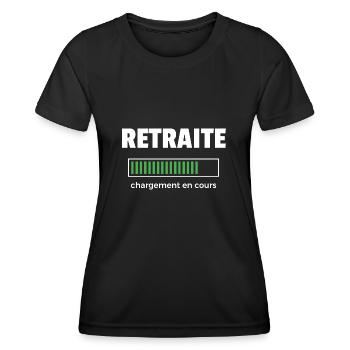 retraite chargement en cours - T-shirt sport Femme - noir - Devant - AI Model Female 172 light (172cm)