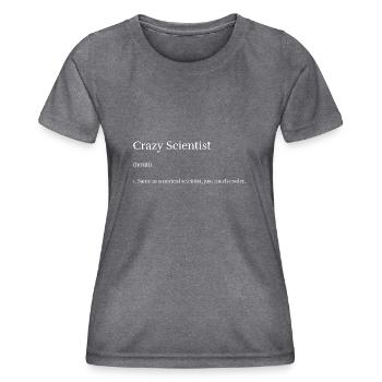 Scientifique fou - T-shirt sport Femme - mélange sombre  - Devant - AI Model Female 172 light (172cm)