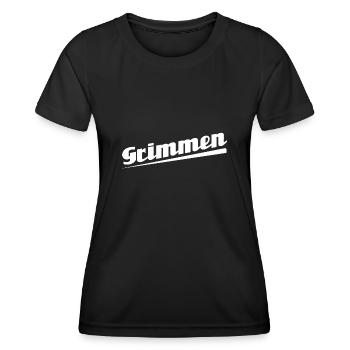 Grimmen - Textdesign mit Stadtnamen - Frauen Funktions-T-Shirt - Schwarz - Vorne - AI Model Female 172 light (172cm)
