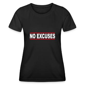 Pas d’excuses - T-shirt sport Femme - noir - Devant - AI Model Female 172 light (172cm)