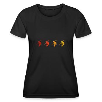 Skateboarder Skateboard Skater Skate Skateing - T-shirt sport Femme - noir - Devant - AI Model Female 172 light (172cm)