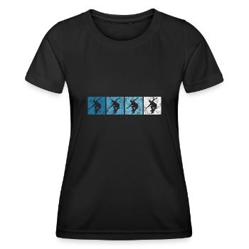 Skateboarder Skateboard Skater Skate Skateing - T-shirt sport Femme - noir - Devant - AI Model Female 172 light (172cm)