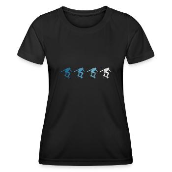 Skateboarder Skateboard Skater Skate Skateing - T-shirt sport Femme - noir - Devant - AI Model Female 172 light (172cm)