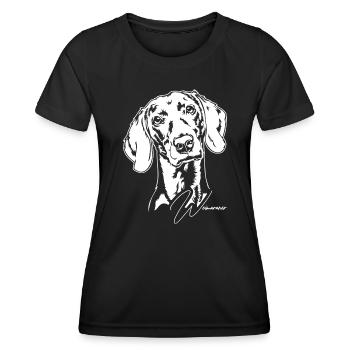 Weimaraner Portrait Dog Dogs Wilsigns - Women's Functional T-Shirt - black - Front - AI Model Female 172 light (172cm)