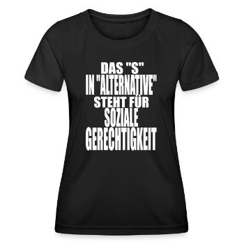 AfD stoppen gegen rechts Demokratie Vielfalt links - Frauen Funktions-T-Shirt - Schwarz - Vorne - AI Model Female 172 light (172cm)