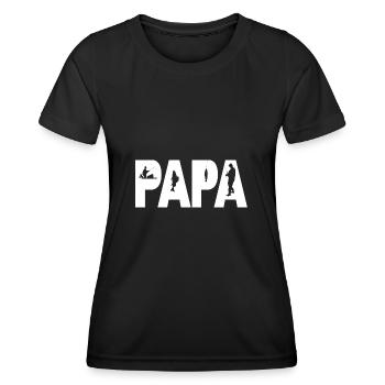 Angel Dad | Outdoor | Fishing | Fishing Fans | Hobby - Women's Functional T-Shirt - black - Front - AI Model Female 172 light (172cm)