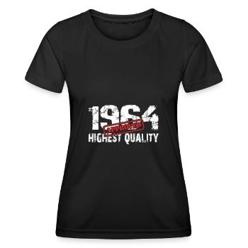 Né en 1964 né en 1964 en pleine forme et actif - T-shirt sport Femme - noir - Devant - AI Model Female 172 light (172cm)