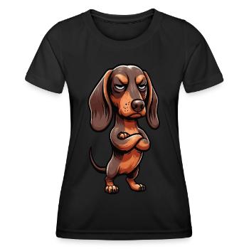 Dackel Dackelbesitzer Dackelliebhaber Dachshund - Frauen Funktions-T-Shirt - Schwarz - Vorne - AI Model Female 172 light (172cm)