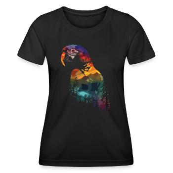Perroquet Oiseau Ara Nature sauvage - T-shirt sport Femme - noir - Devant - AI Model Female 172 light (172cm)