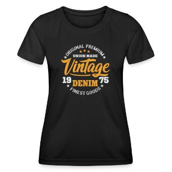 College Vintage Denim Design Original premium good - Women's Functional T-Shirt - black - Front - AI Model Female 172 light (172cm)