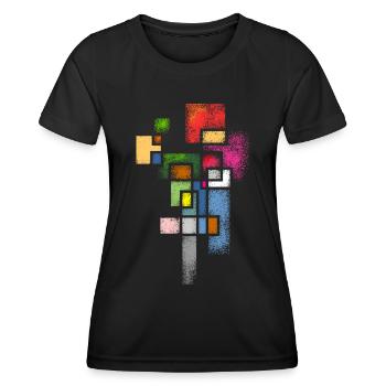 Abstrakt - Frauen Funktions-T-Shirt - Schwarz - Vorne - AI Model Female 172 light (172cm)