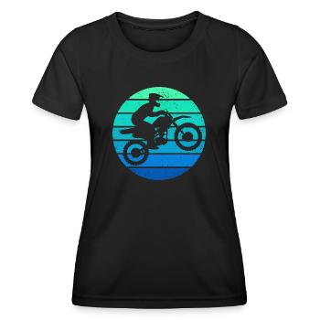 Motocross Dirt Bike Rider Motorcycle - Women's Functional T-Shirt - black - Front - AI Model Female 172 light (172cm)