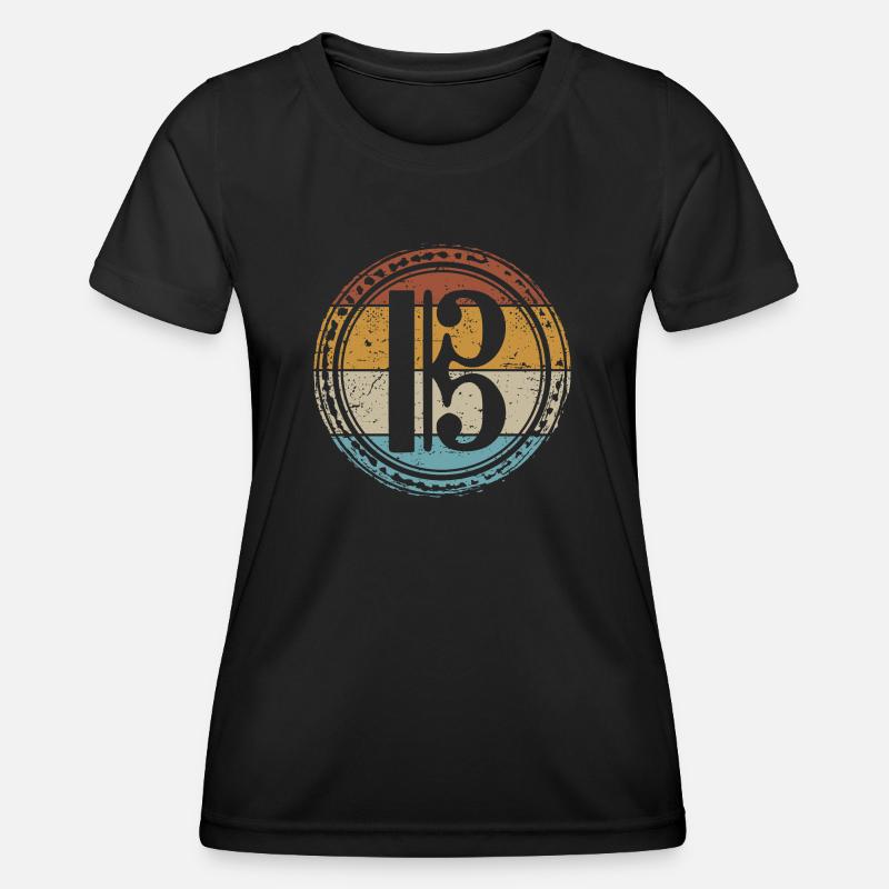 Alto Clef Viola Player Violist - Women's Functional T-Shirt - black