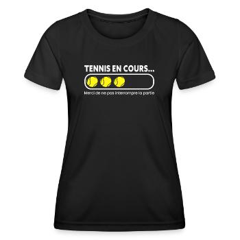 Tennis En Cours Partie - T-shirt sport Femme - noir - Devant - AI Model Female 172 light (172cm)