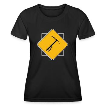 eisklettern bergsteigen bergsteiger alpinist - Frauen Funktions-T-Shirt - Schwarz - Vorne - AI Model Female 172 light (172cm)