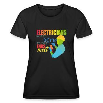 Électriciens - T-shirt sport Femme - noir - Devant - AI Model Female 172 light (172cm)