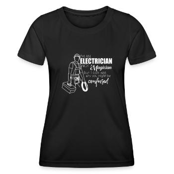 Elektriker - Frauen Funktions-T-Shirt - Schwarz - Vorne - AI Model Female 172 light (172cm)