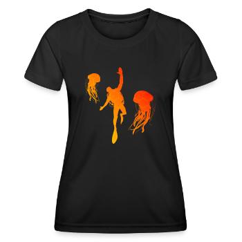 Plongeurs Plongée plongée Plongée plongée plongée libre - T-shirt sport Femme - noir - Devant - AI Model Female 172 light (172cm)