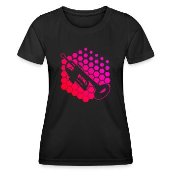 Trompeten Spieler Damen Trompetenspieler - Frauen Funktions-T-Shirt - Schwarz - Vorne - AI Model Female 172 light (172cm)