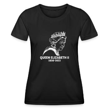 la reine Elizabeth II est morte 96 ans - T-shirt sport Femme - noir - Devant - AI Model Female 172 light (172cm)