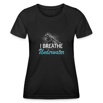 Je respire sous l’eau - T-shirt sport Femme - noir - Devant - AI Model Female 172 light (172cm)