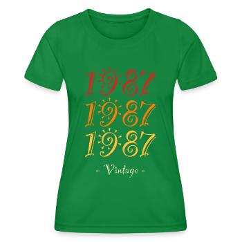 Jahrgang 1987 - Frauen Funktions-T-Shirt - Kelly Green - Vorne - AI Model Female 172 dark (172cm)
