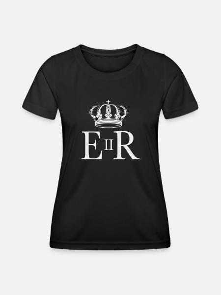 Queen Elizabeth II - Frauen Funktions-T-Shirt - Schwarz