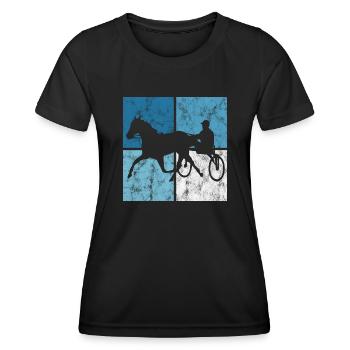 Trotteur trotter dans un style rétro ou vintage - T-shirt sport Femme - noir - Devant - AI Model Female 172 light (172cm)