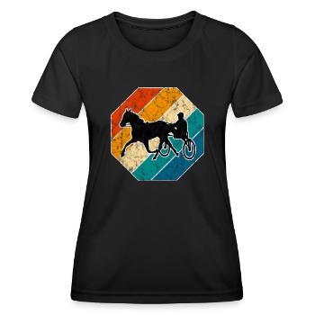 Trotteur trotter dans un style rétro ou vintage - T-shirt sport Femme - noir - Devant - AI Model Female 172 light (172cm)