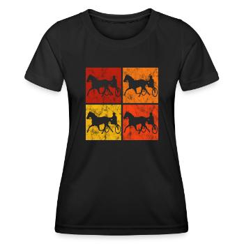 Trotter courses de trot dans un style rétro ou vintage - T-shirt sport Femme - noir - Devant - AI Model Female 172 light (172cm)