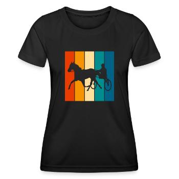 Trotter courses de trot dans un style rétro ou vintage - T-shirt sport Femme - noir - Devant - AI Model Female 172 light (172cm)