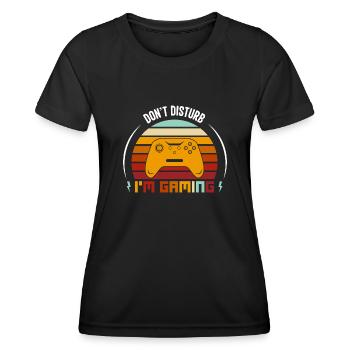 Nicht stören Ich spiele Geschenk Humor Spieler - Frauen Funktions-T-Shirt - Schwarz - Vorne - AI Model Female 172 light (172cm)