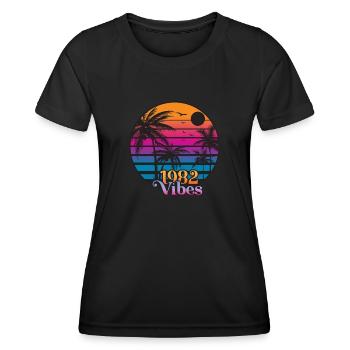 1982 Vintage Vibes - Women's Functional T-Shirt - black - Front - AI Model Female 172 light (172cm)