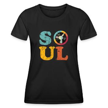 Soul Retro - Frauen Funktions-T-Shirt - Schwarz - Vorne - AI Model Female 172 light (172cm)