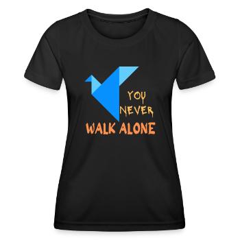 You never walk alone - Origami - T-shirt sport Femme - noir - Devant - AI Model Female 172 light (172cm)